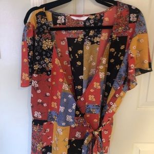 Floral wrap blouse